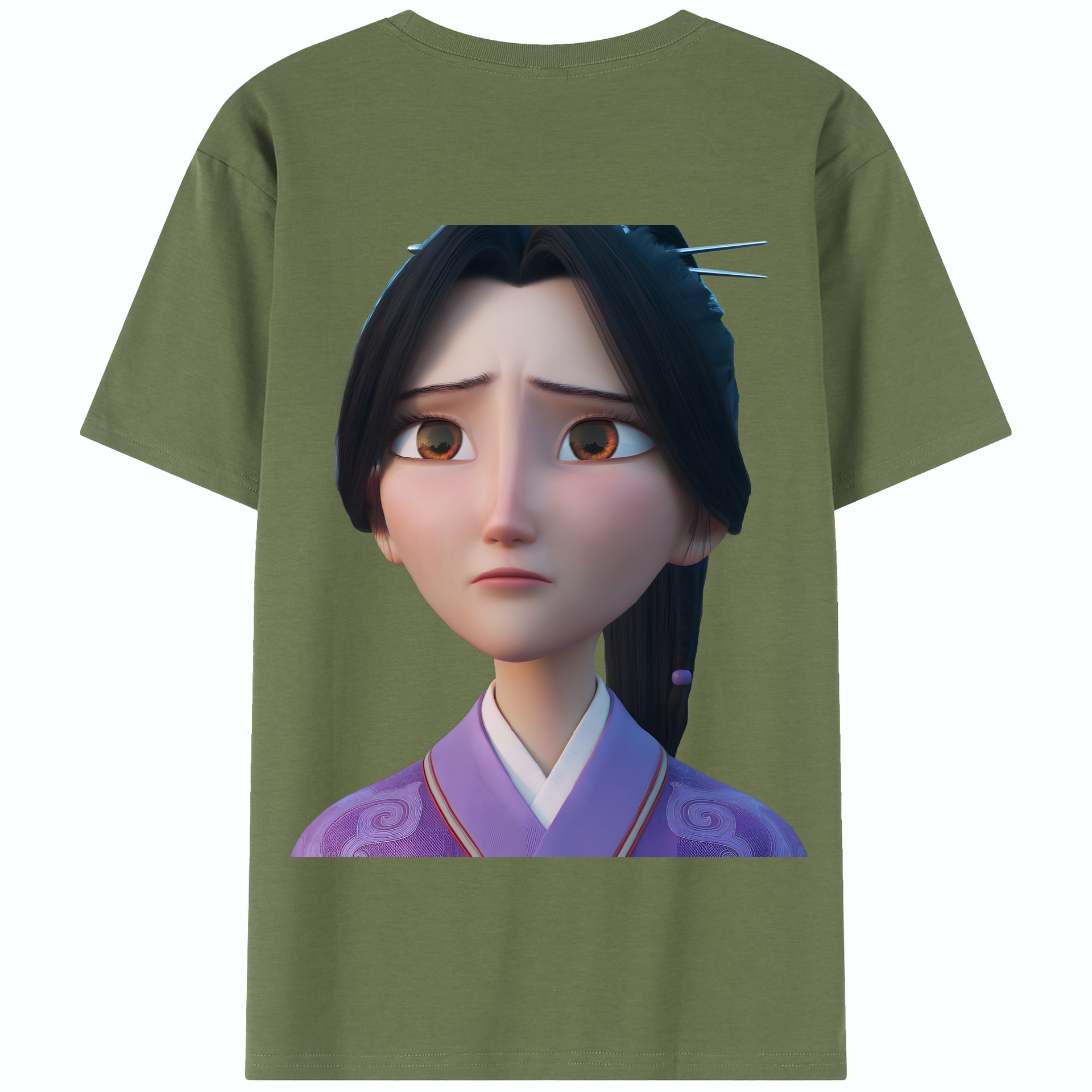 （画像用） Ne Zha 2 ナタ 魔童の大暴れ 綿100％半袖Tシャツ（背面プリント）